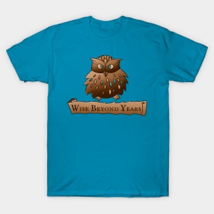 Fluffy Wisdom Owl with Scroll - Wise Beyond Years T-Shirt